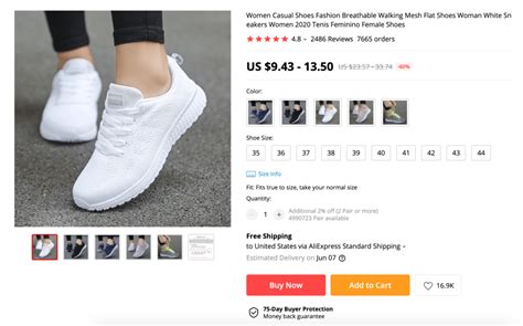 11 Mejores Vendedores de Zapatos en Aliexpress .